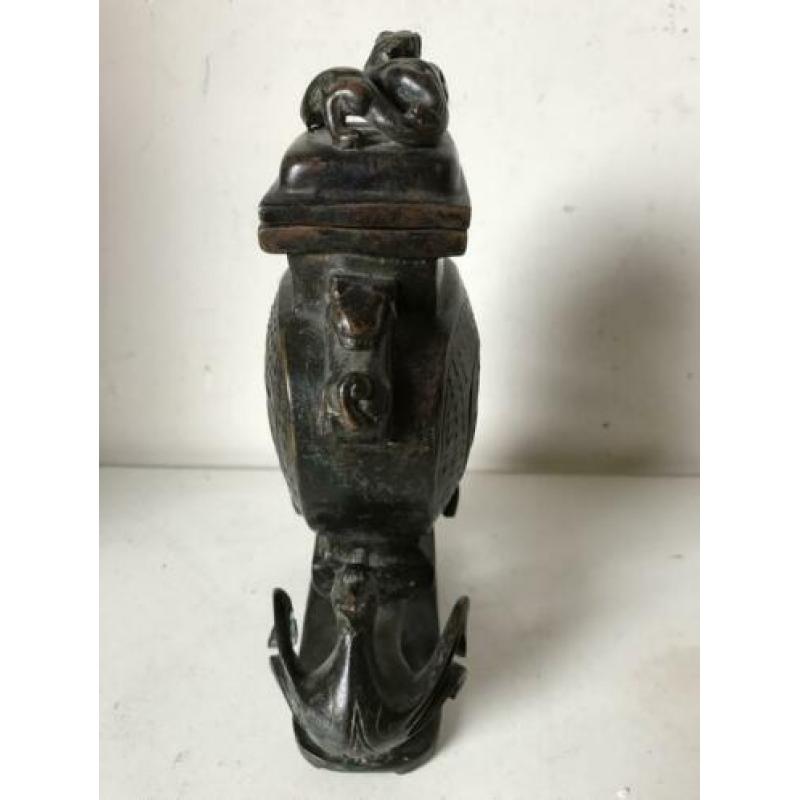 Chinese of Aziatisch bronzen Wierrook brander 21 cm Chinees
