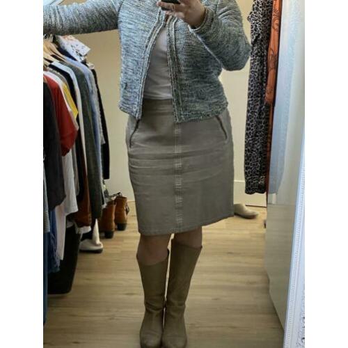 Sandwich leatherlook rok maat 44