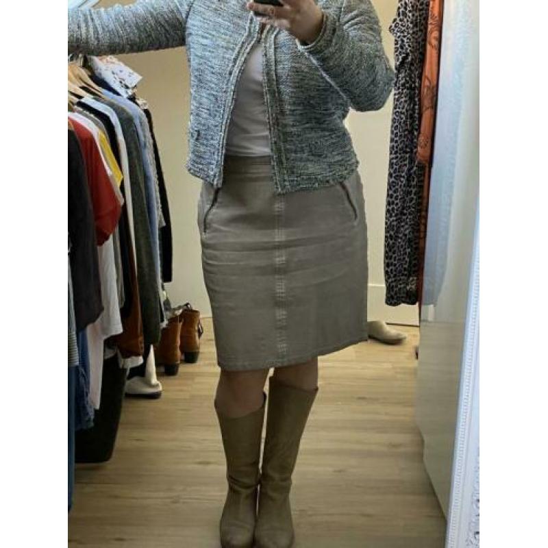 Sandwich leatherlook rok maat 44