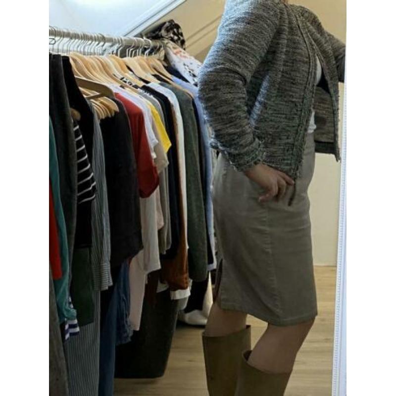 Sandwich leatherlook rok maat 44