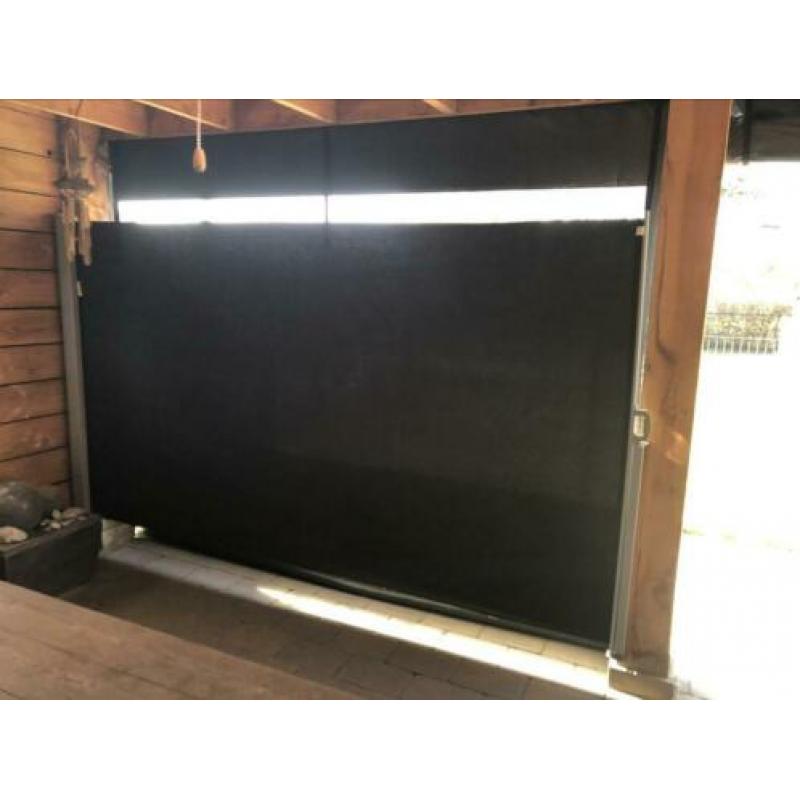 Uittrekbaar windscherm zonnescherm 180 x 300 antraciet zwart