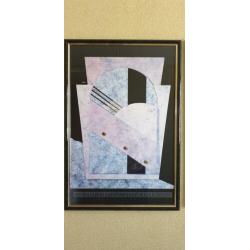 Twee grote moderne litho"s met mooie lijst