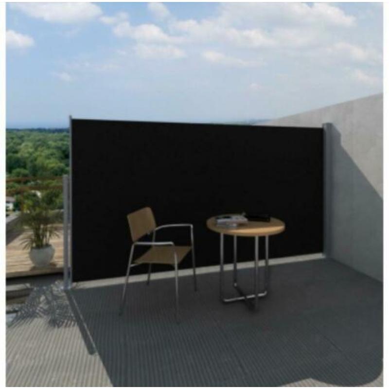 Uittrekbaar windscherm zonnescherm 180 x 300 antraciet zwart