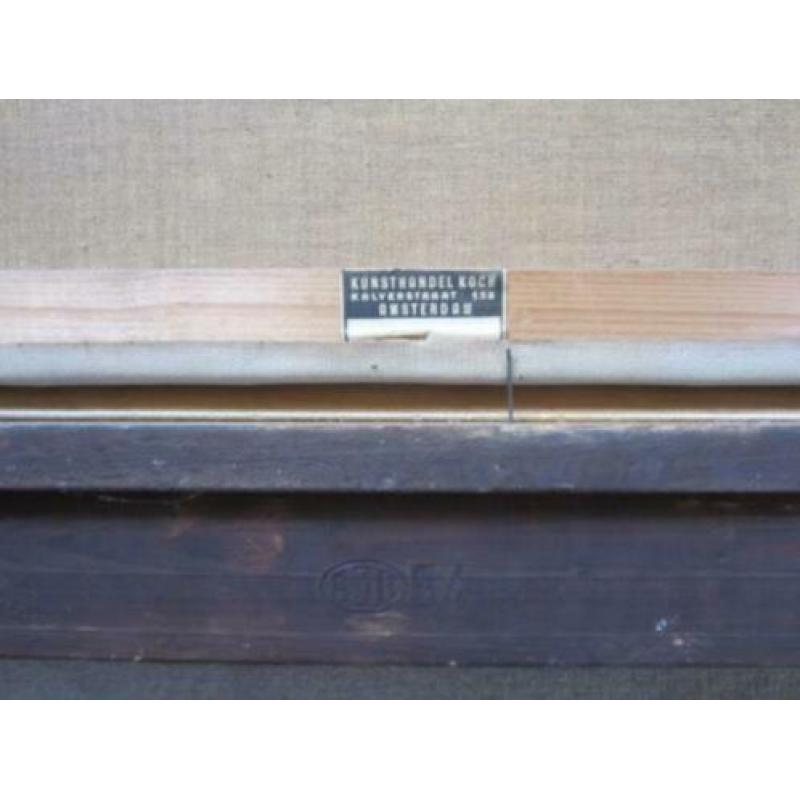 Jan Knikker sr 1889-1975==de ophaalbrug==doek 40 x 80 cm =