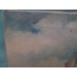 Olieverf op Doek Tweemaster Gesigneerd Sieben 35 x 45 cm