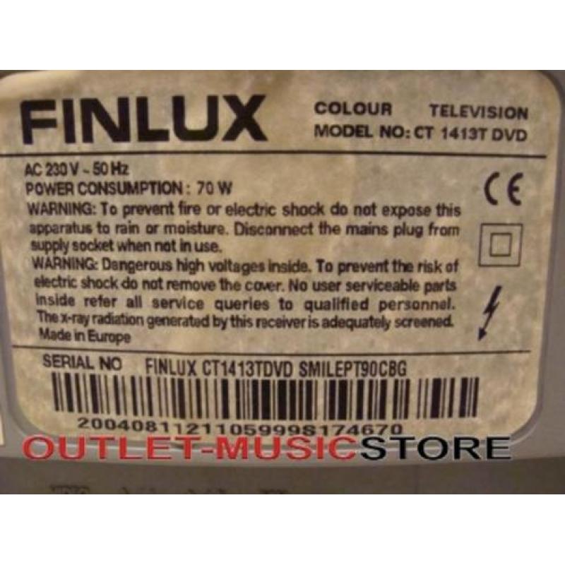 18022 FINLUX CT1413T kleurentv met DVDspeler teletekst 37 cm