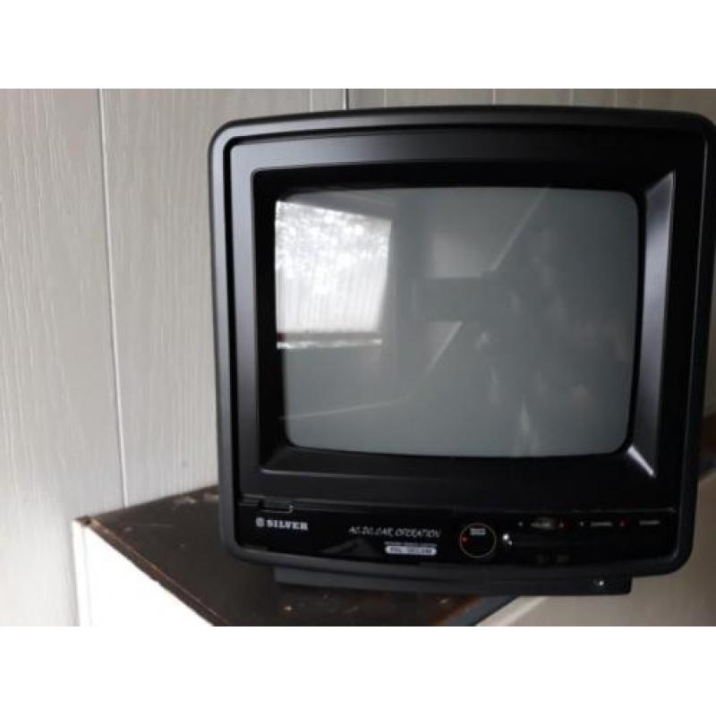 Te koop. Silver portable kleuren TV