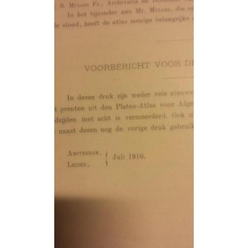 Oude platen atlas vaderland en algemene geschiedenis1910