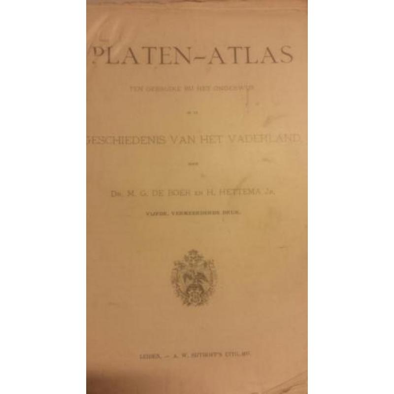 Oude platen atlas vaderland en algemene geschiedenis1910