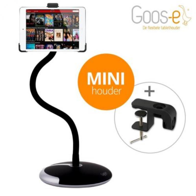 Goos-e flexibele Mini iPad & tablethouder -Compleet- Zwart