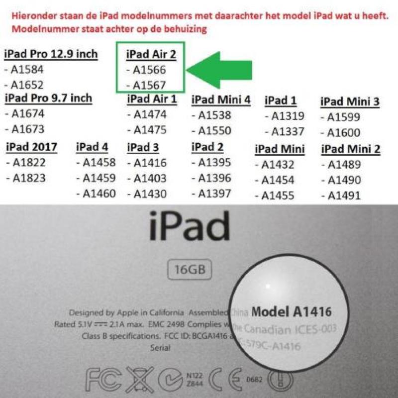 Apple iPad Air 2 - Origami Stand PU lederen Tablet Case -