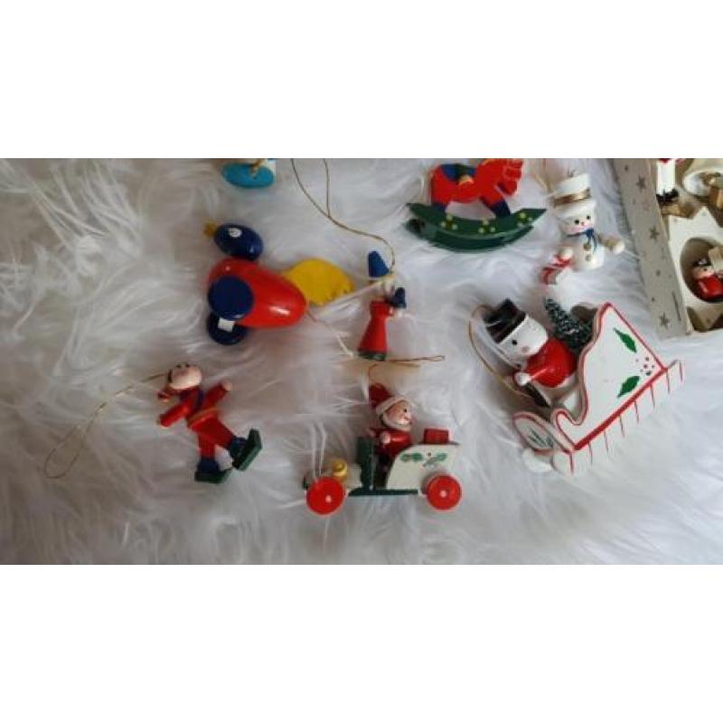 Vintage houten kerst hangertjes