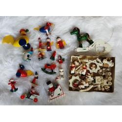 Vintage houten kerst hangertjes