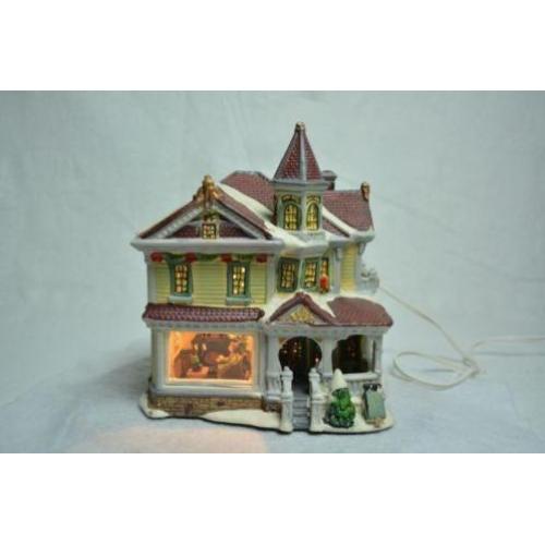 Kerstdorp Huisje met Gezellige Huiskamer