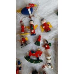 Vintage houten kerst hangertjes