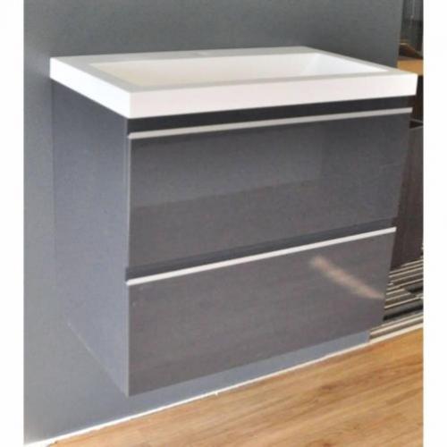 Badmeubel Set Extra Compact 60X36 Cm Hoogglans Grijs