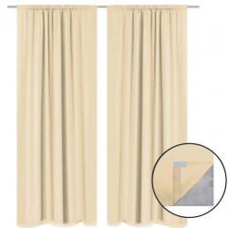 vidaXL Gordijnen verduisterend dubbellaags 140x175 cm beige