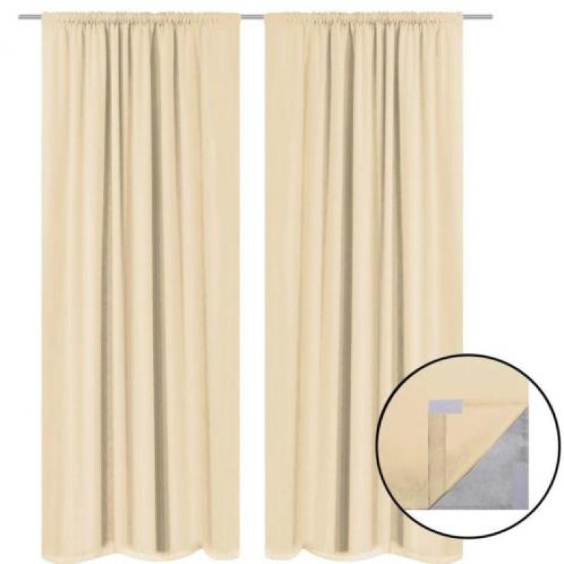 vidaXL Gordijnen verduisterend dubbellaags 140x175 cm beige