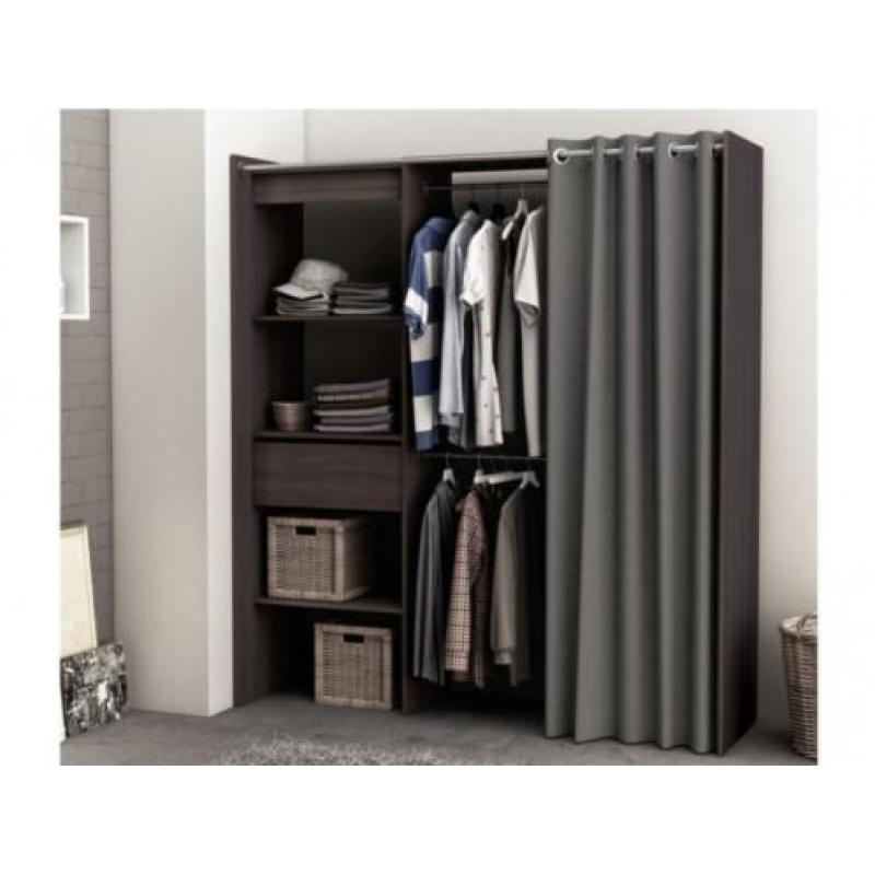 Modulaire kledingkast/dressing KYLIAN - L114/168 cm - Chocol