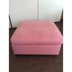 Poef Hocker Machalke Noble House oud roze en bordeaux rood