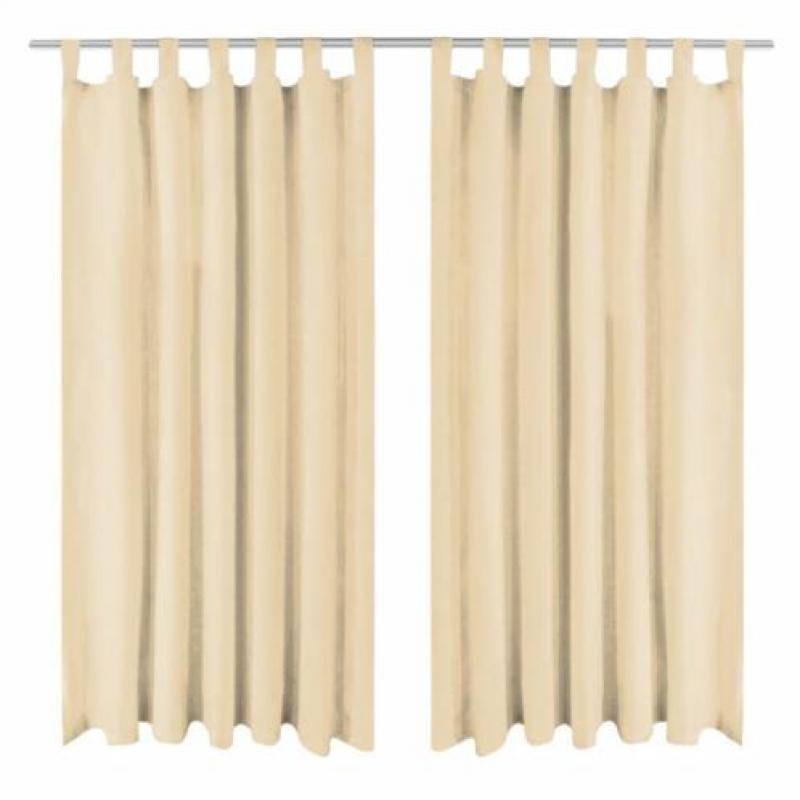 vidaXL Micro-satijnen gordijnen met lussen 140x245 cm beige
