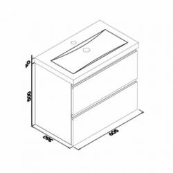 Badmeubel Set Extra Compact 60X36 Cm Hoogglans Grijs