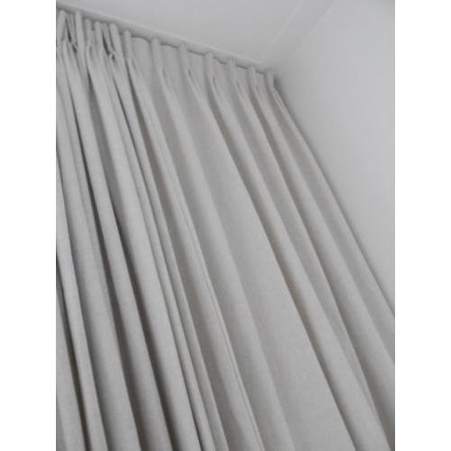 Nieuw: Mooie beige linnenlook gordijnen 350 cm breed