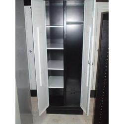 Stalen Locker/garderobe / kledingkast grijs/zwart