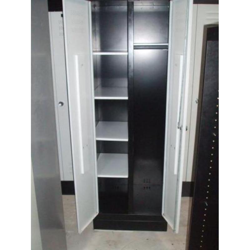 Stalen Locker/garderobe / kledingkast grijs/zwart