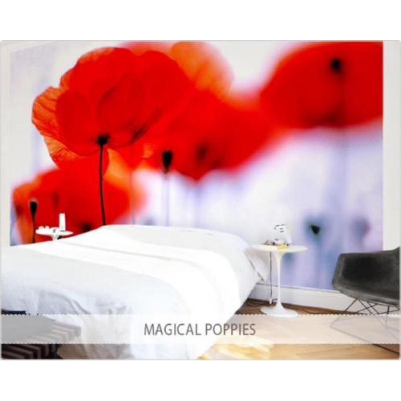 Fotobehang 12 magical poppies NU;€25