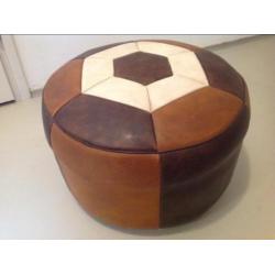 Leren poef vintage