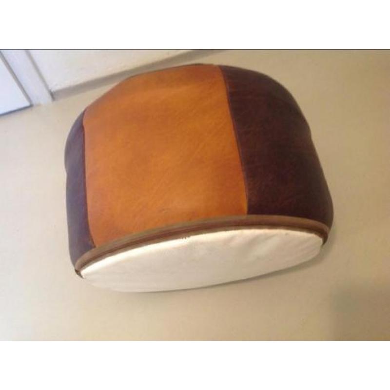 Leren poef vintage