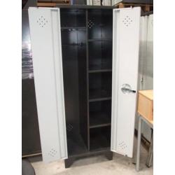 Stalen Locker/garderobe / kledingkast grijs/zwart