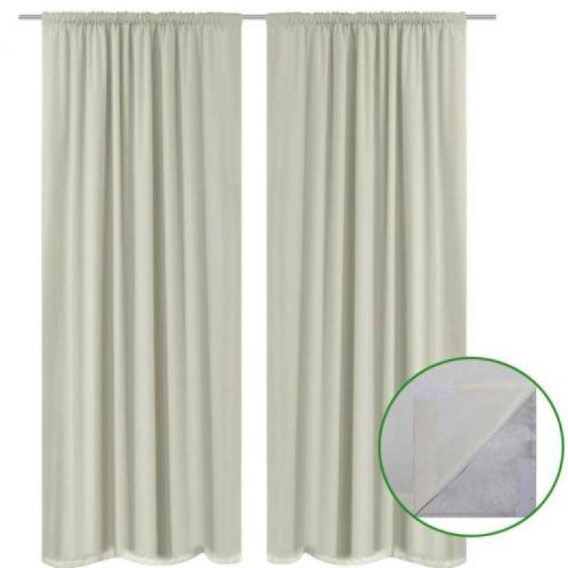 vidaXL Gordijnen verduisterend dubbellaags 140x175 cm crème