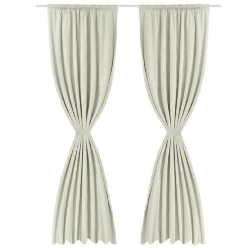 vidaXL Gordijnen verduisterend dubbellaags 140x175 cm crème