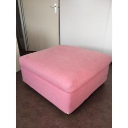 Poef Hocker Machalke Noble House oud roze en bordeaux rood