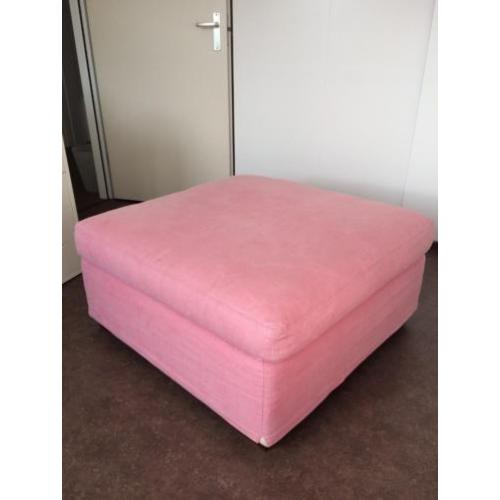Poef Hocker Machalke Noble House oud roze en bordeaux rood