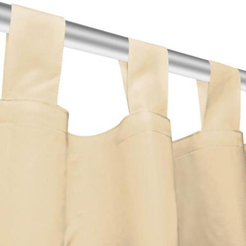 vidaXL Micro-satijnen gordijnen met lussen 140x245 cm beige
