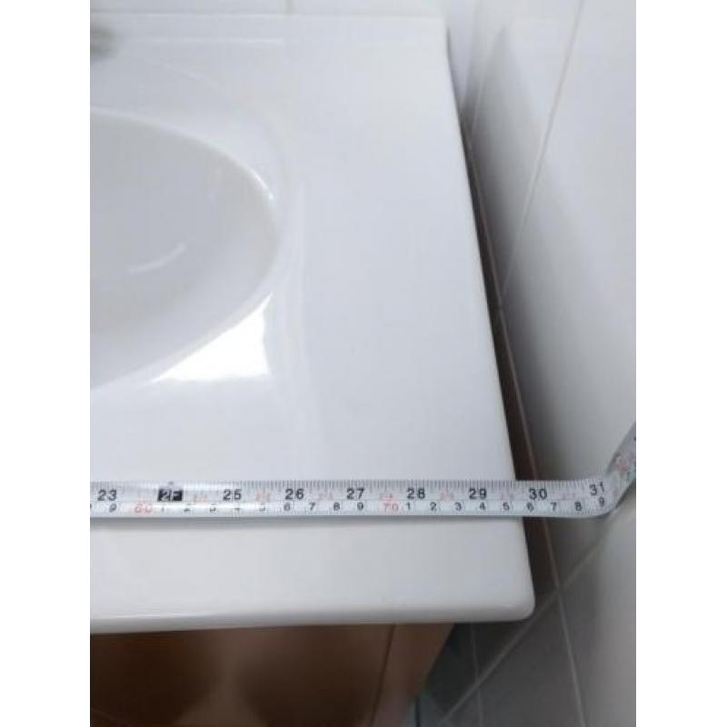 Badkamermeubel hout met porseleinen bak incl.Grohe kraan.