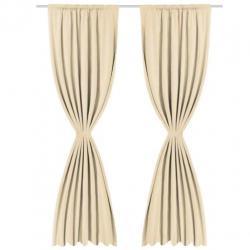 vidaXL Gordijnen verduisterend dubbellaags 140x175 cm beige