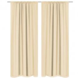 vidaXL Gordijnen verduisterend dubbellaags 140x175 cm beige