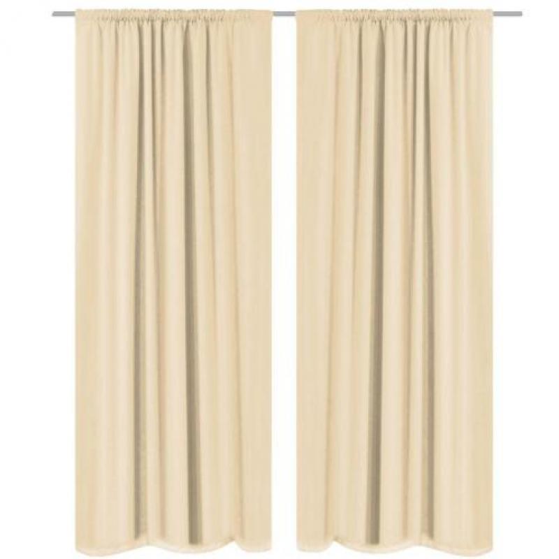 vidaXL Gordijnen verduisterend dubbellaags 140x175 cm beige