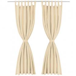 vidaXL Micro-satijnen gordijnen met lussen 140x245 cm beige
