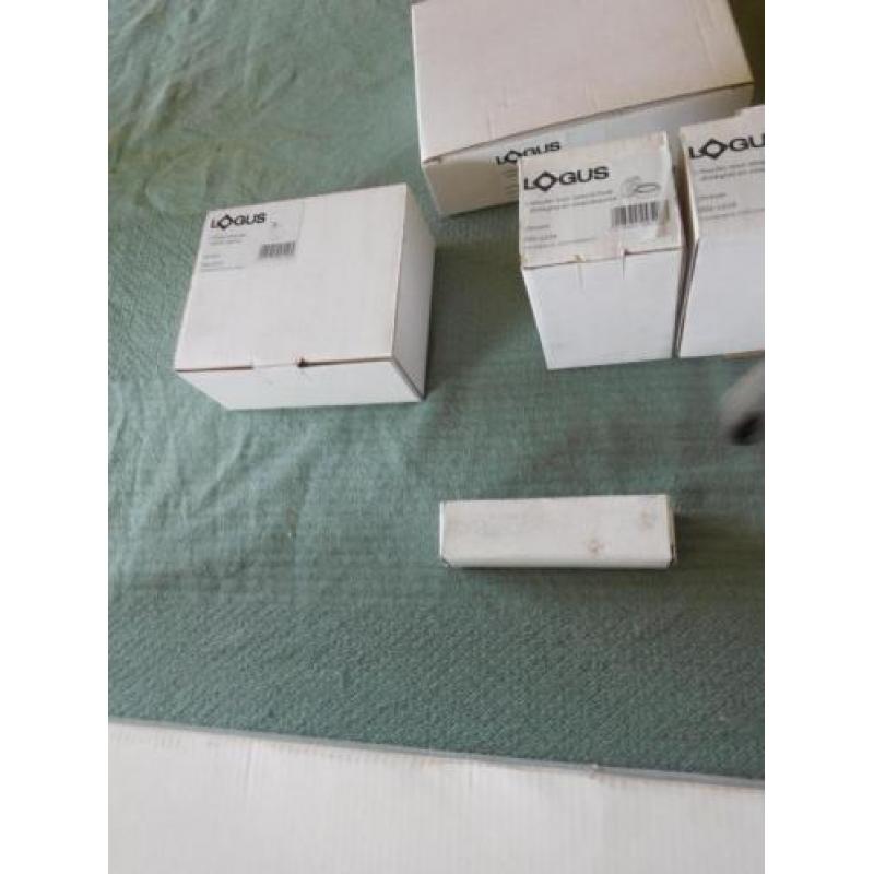 complete set badkamer accessoires, chroom, toilet spullen