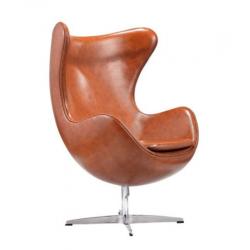 Egg Chair Vintage Cognac Leer (100% Echt Leer) ->Gratis B.Z.