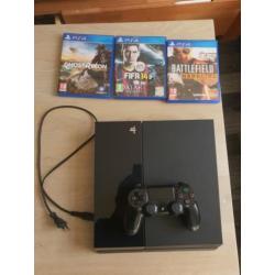 Playstation 4 500gb cuh-1116a met 1 controller en 3 games